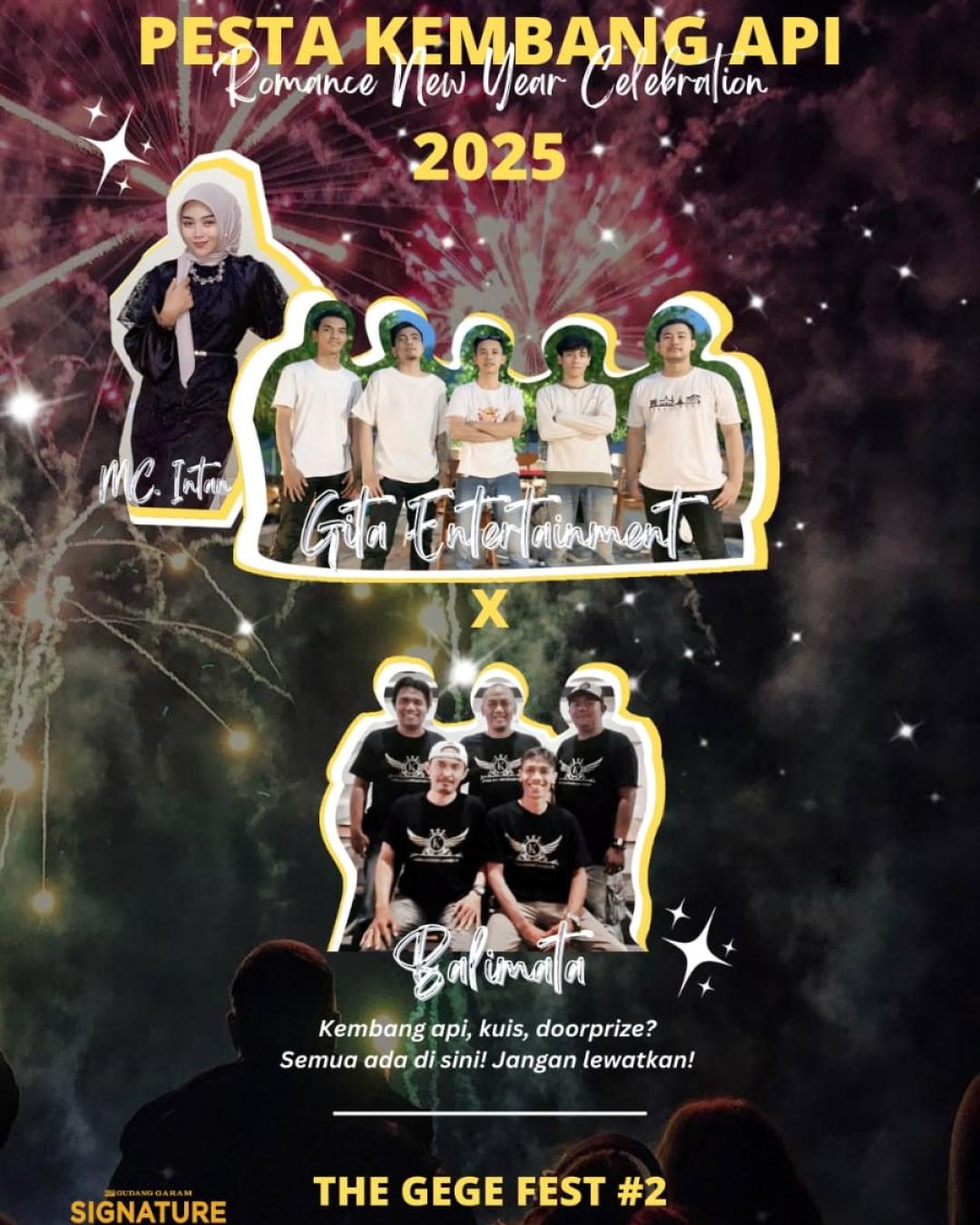 Suasana Akustik dari dua band akan mengiringi soremu hingga pukul 00.00 tengah malam, diikuti oleh pertunjukan kembang api yang mengaggumkan untuk menyambut tahun baru bersama.